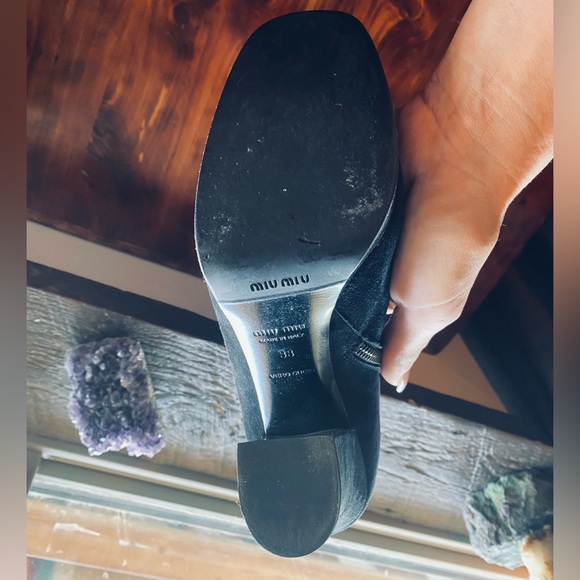 Miu Miu size 9 is a product of Prada 🖤 Black Suede Heeled Boots - Picture 10 of 12